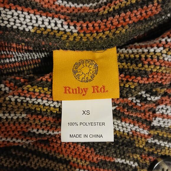 Women's Ruby Rd Colorful Artsy Mock Neck Boho Sweater XS - Picture 4 of 9